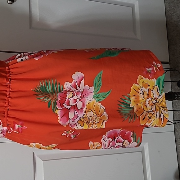 Old Navy Orange Floral Dress, Medium, 20 ptp - Picture 6 of 8